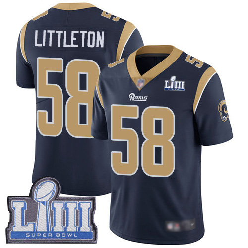 Los Angeles Rams Limited Navy Blue Men Cory Littleton Home Jersey NFL Football #58 Super Bowl LIII Bound Vapor Untouchable